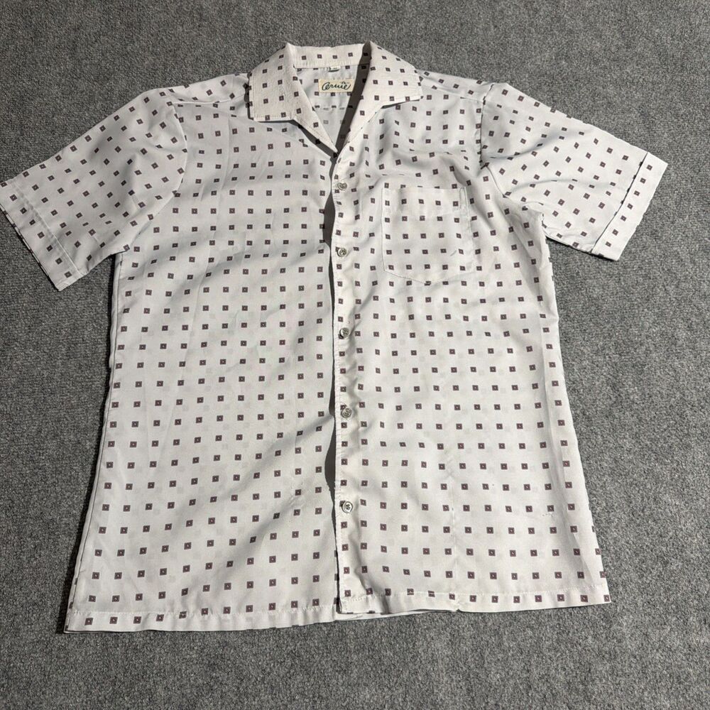 Vintage Arnold Palmer Shirt Mens Medium Button Front Short Sleeve Thin Polyester